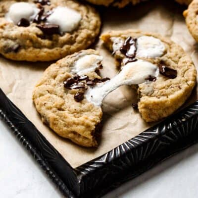 Image of s'mores cookies on baking sheet